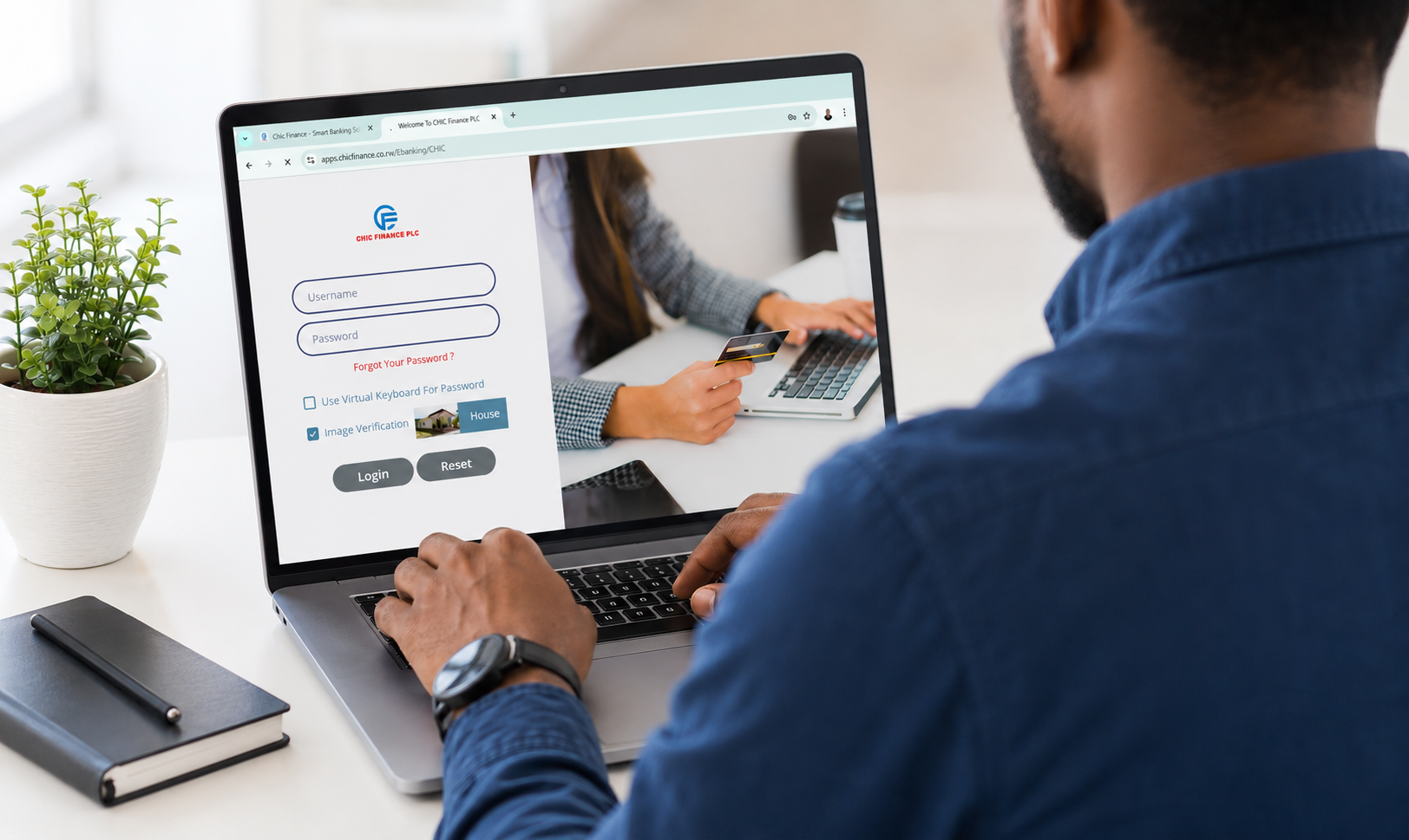Internet banking portal dashboard